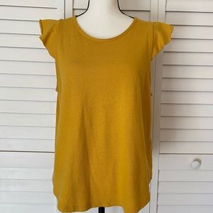 Madewell Mustard Cotton Top